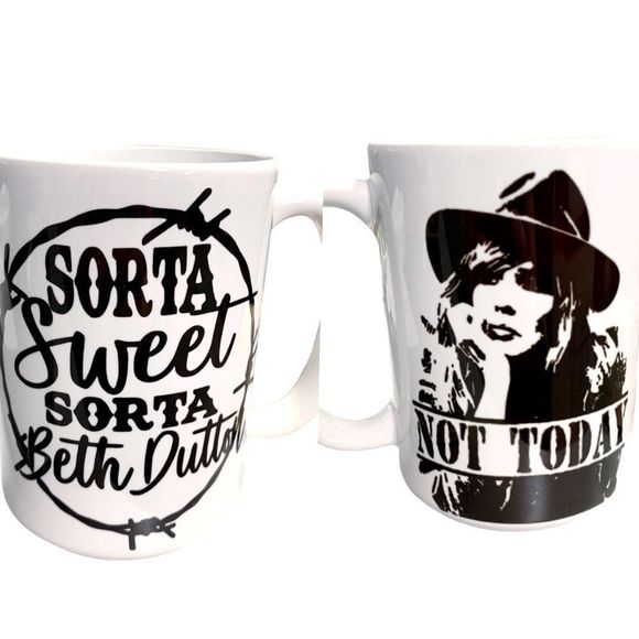 COPY - YellowStone Beth Dutton | 15 oz Handcrafted White & Black Mug - Picture 1 of 3